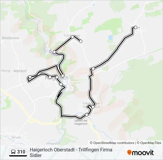 310 Bus Line Map