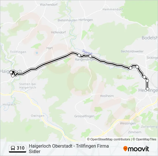310 Bus Line Map