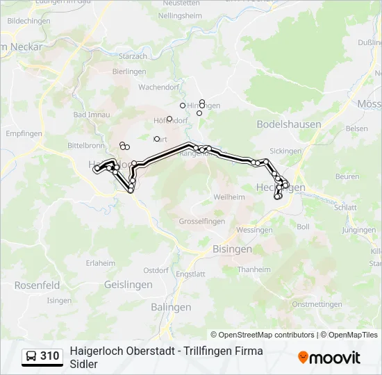 310 Bus Line Map