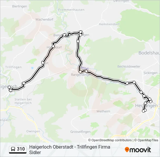 310 Bus Line Map