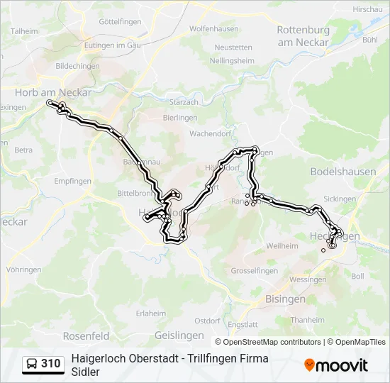 310 Bus Line Map