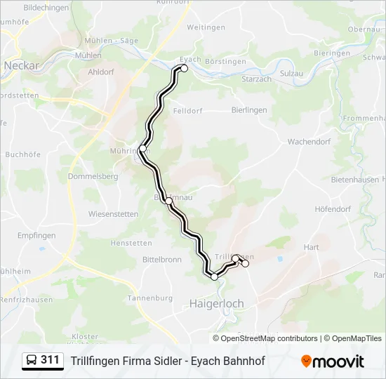 311 Bus Line Map