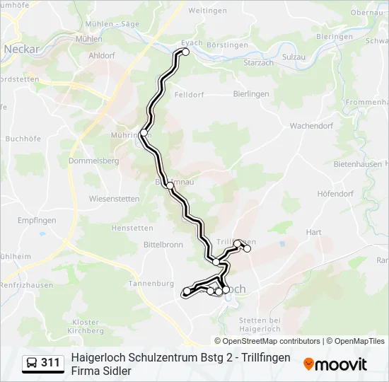 311 Bus Line Map