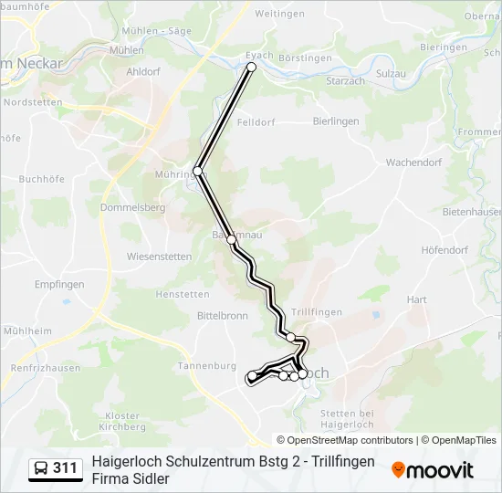 311 Bus Line Map