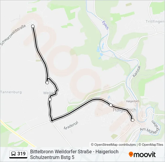 319 Bus Line Map