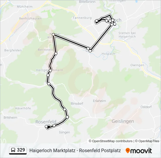 329 Bus Line Map