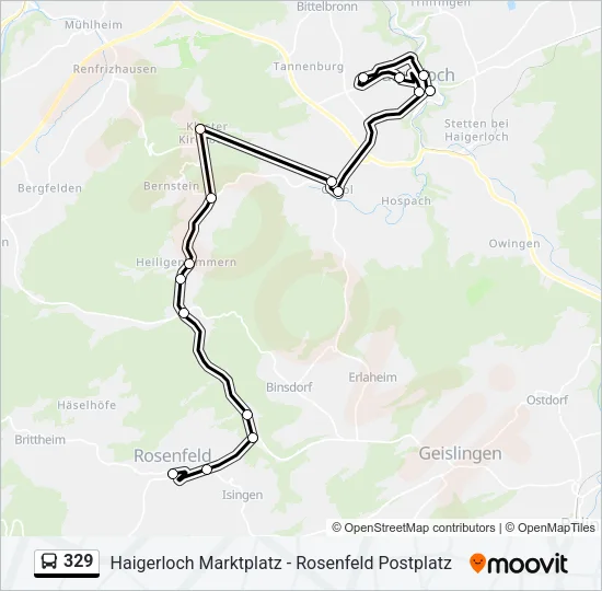 329 Bus Line Map