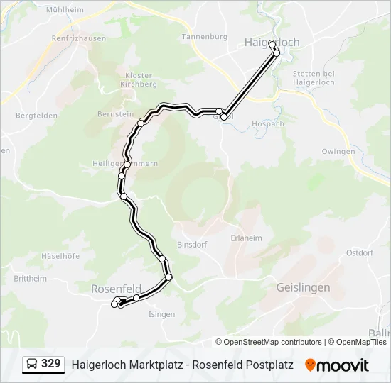 329 Bus Line Map