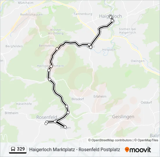 329 Bus Line Map