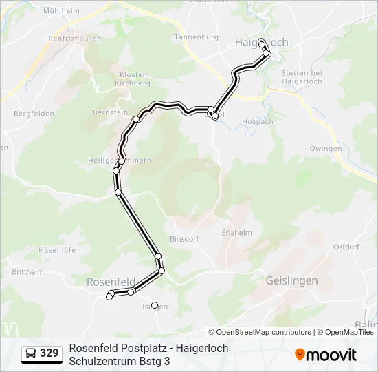 329 Bus Line Map