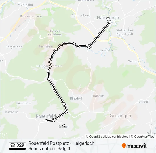 329 Bus Line Map
