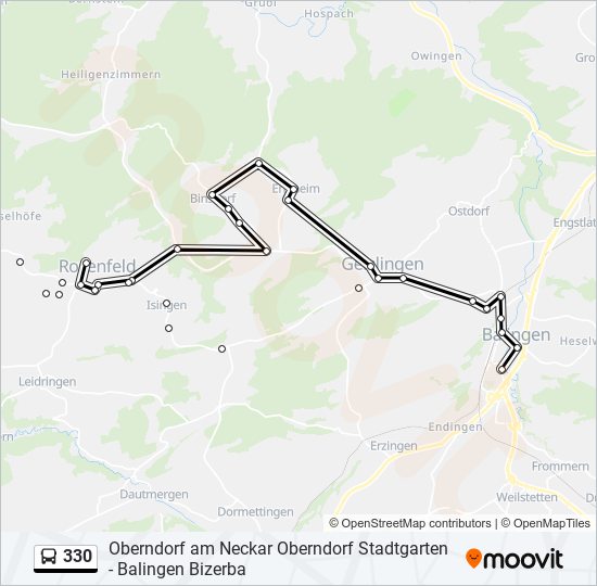 330 bus Line Map