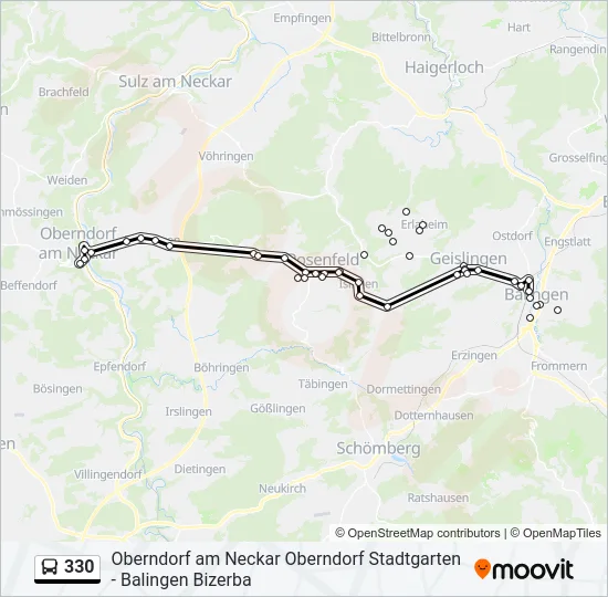 330 Bus Line Map