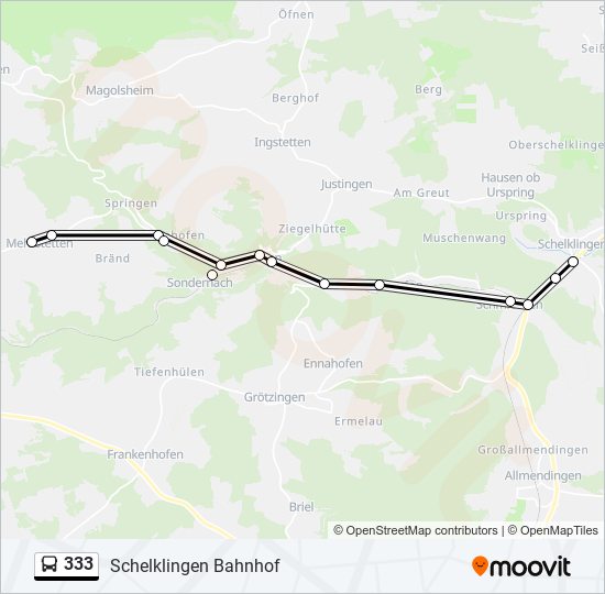 333 bus Line Map