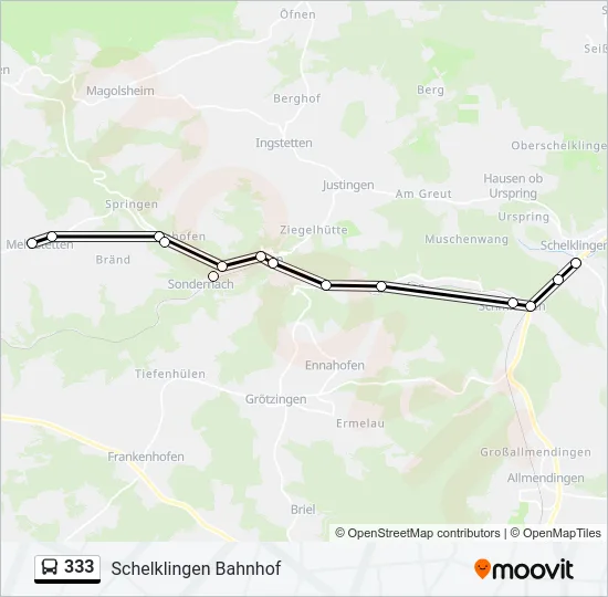 333 Bus Line Map