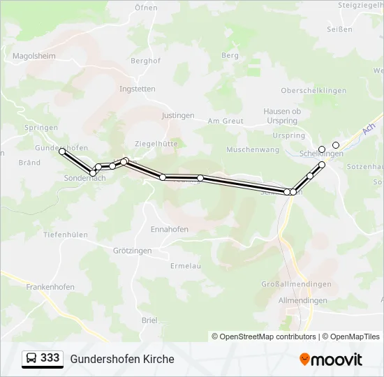 333 Bus Line Map
