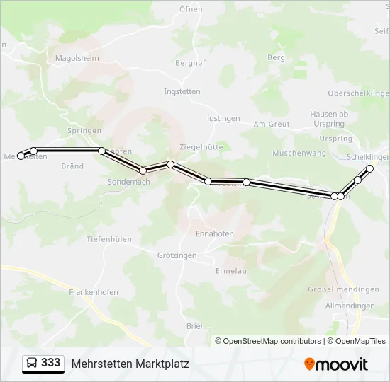 333 Bus Line Map
