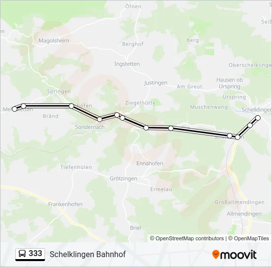 333 Bus Line Map