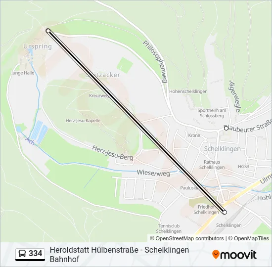 334 Bus Line Map