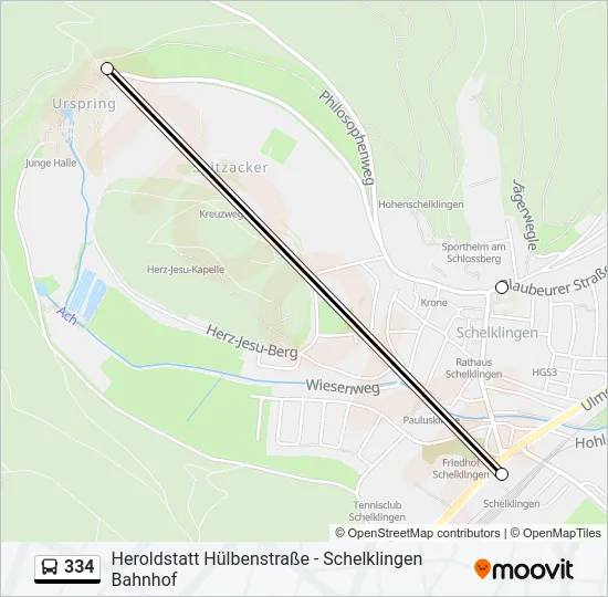 334 Bus Line Map