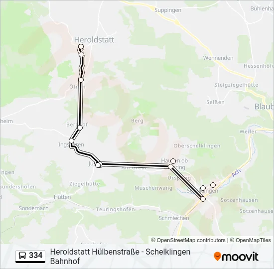 334 Bus Line Map