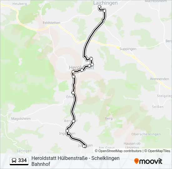 334 Bus Line Map