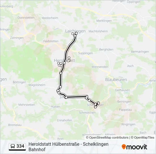 334 Bus Line Map