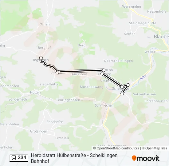 334 Bus Line Map
