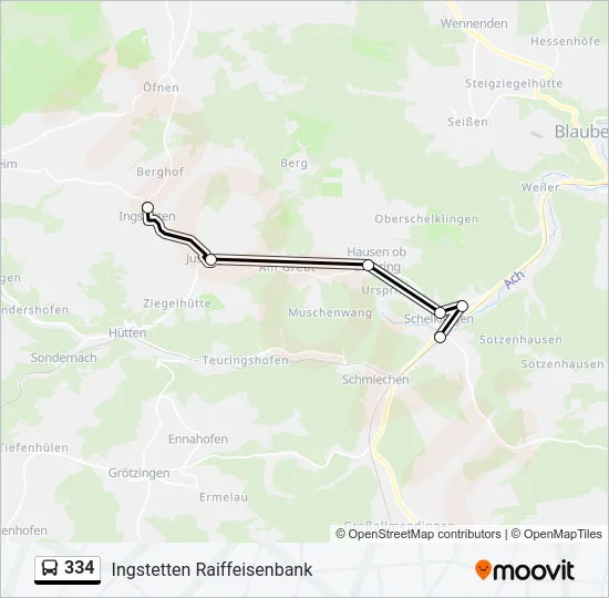 334 Bus Line Map