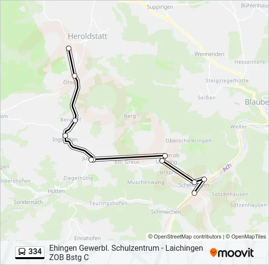 334 Bus Line Map