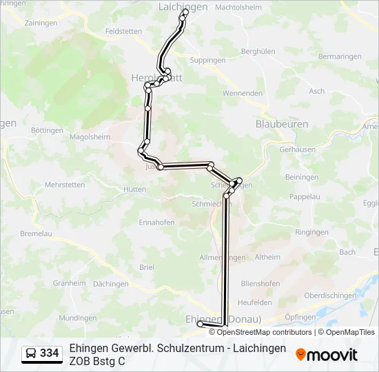 334 Bus Line Map
