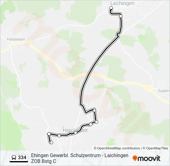 334 Bus Line Map