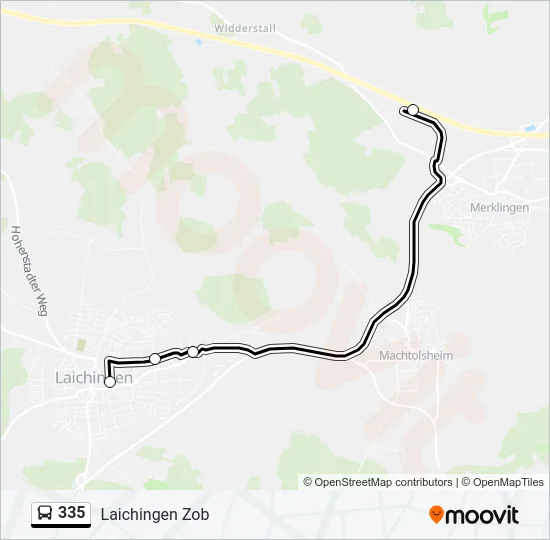 335 Bus Line Map