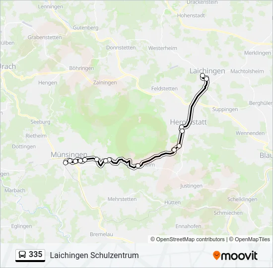 335 Bus Line Map