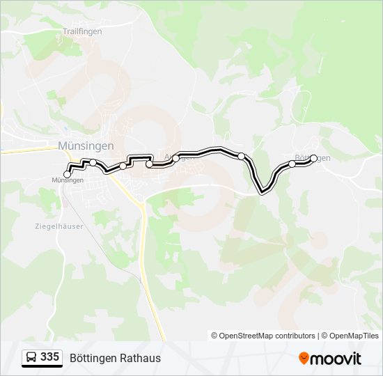 Buslinie 335 Karte