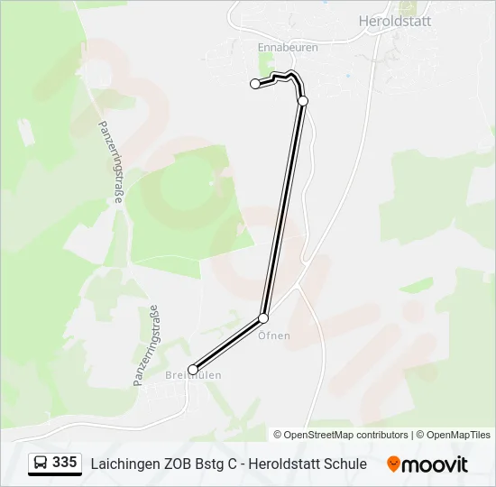 335 Bus Line Map