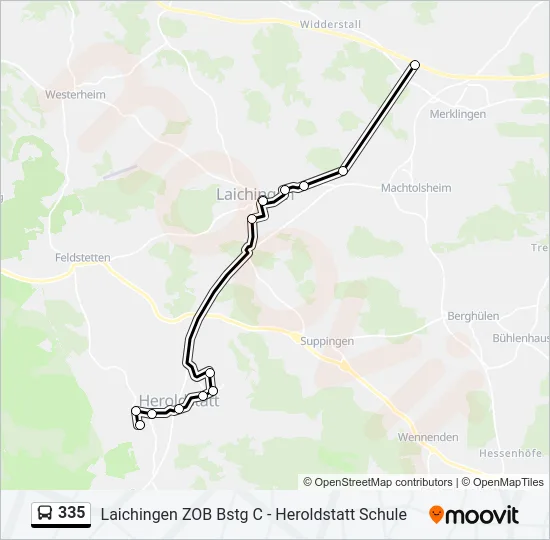 335 Bus Line Map