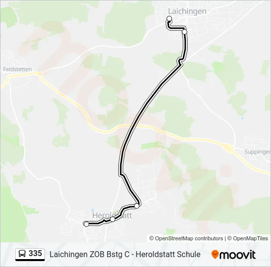 335 Bus Line Map