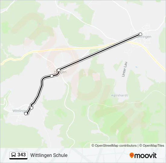 343 Bus Line Map