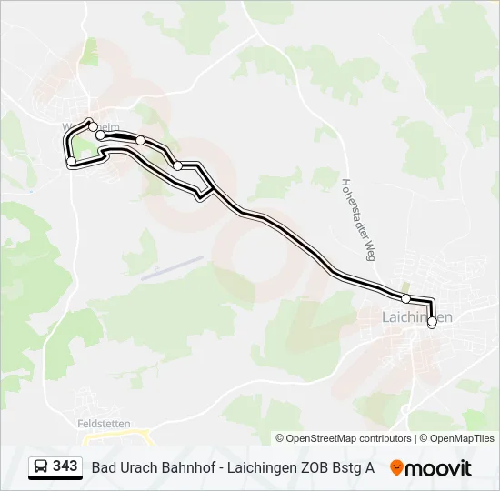 343 Bus Line Map