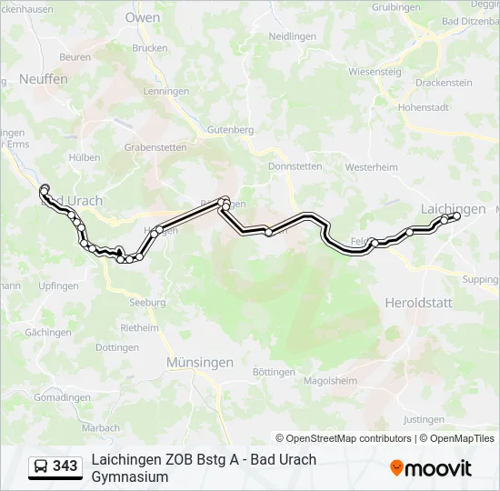 343 Bus Line Map