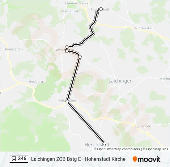 346 Bus Line Map