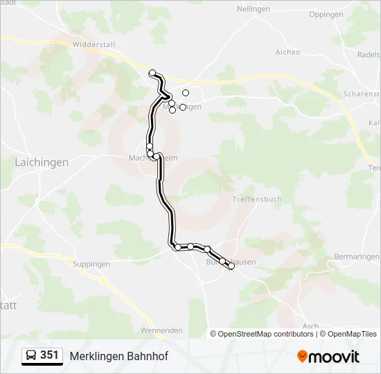 351 Bus Line Map