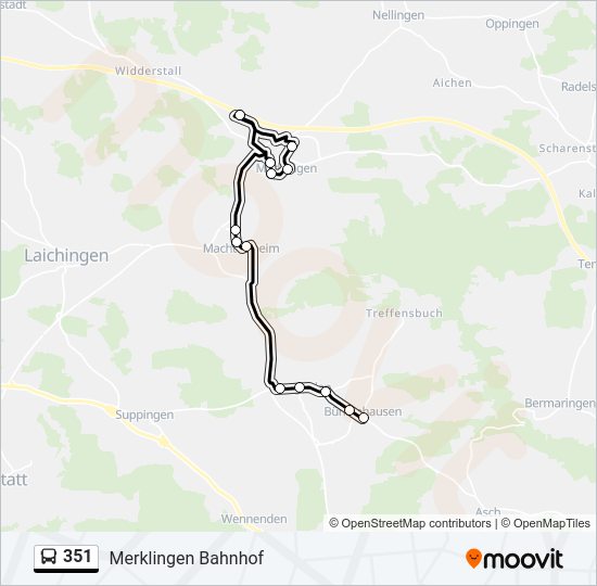 351 Bus Line Map