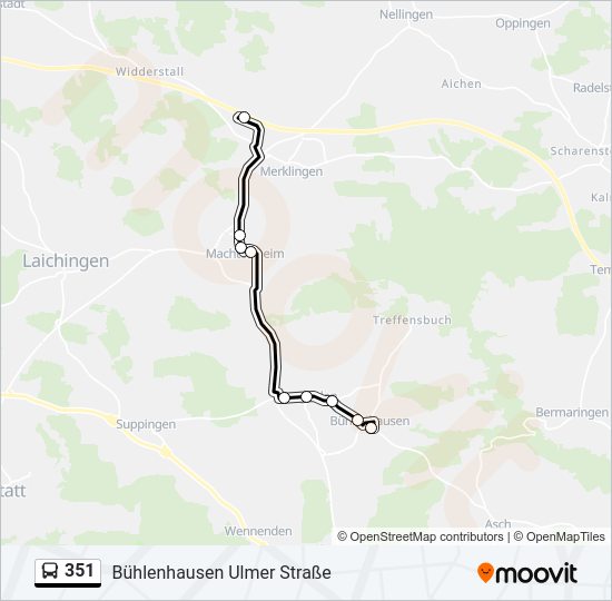 351 Bus Line Map