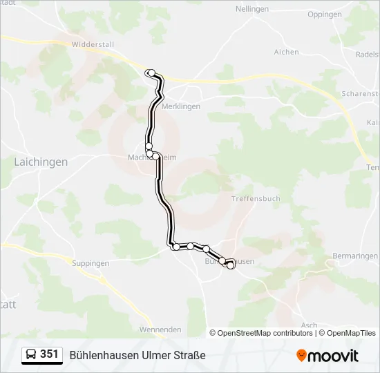351 Bus Line Map