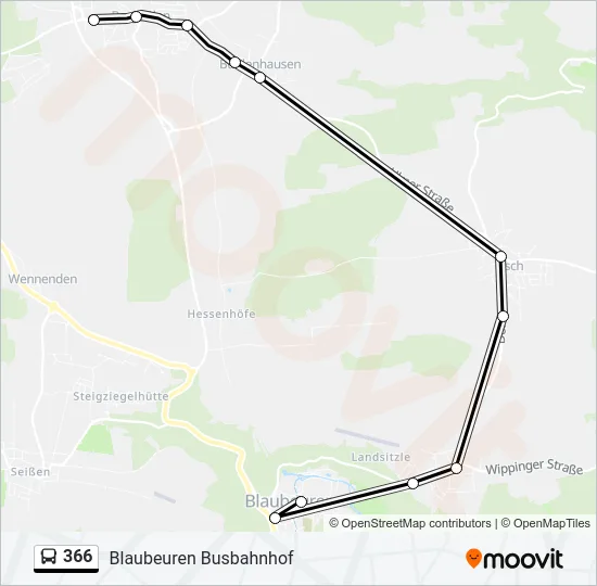 366 Bus Line Map