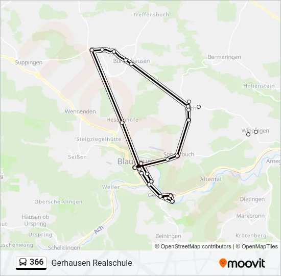 366 Bus Line Map