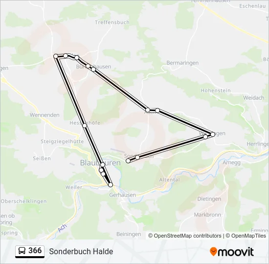 366 Bus Line Map