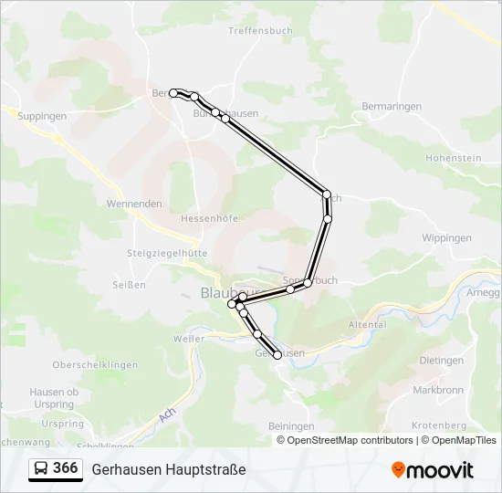 366 Bus Line Map